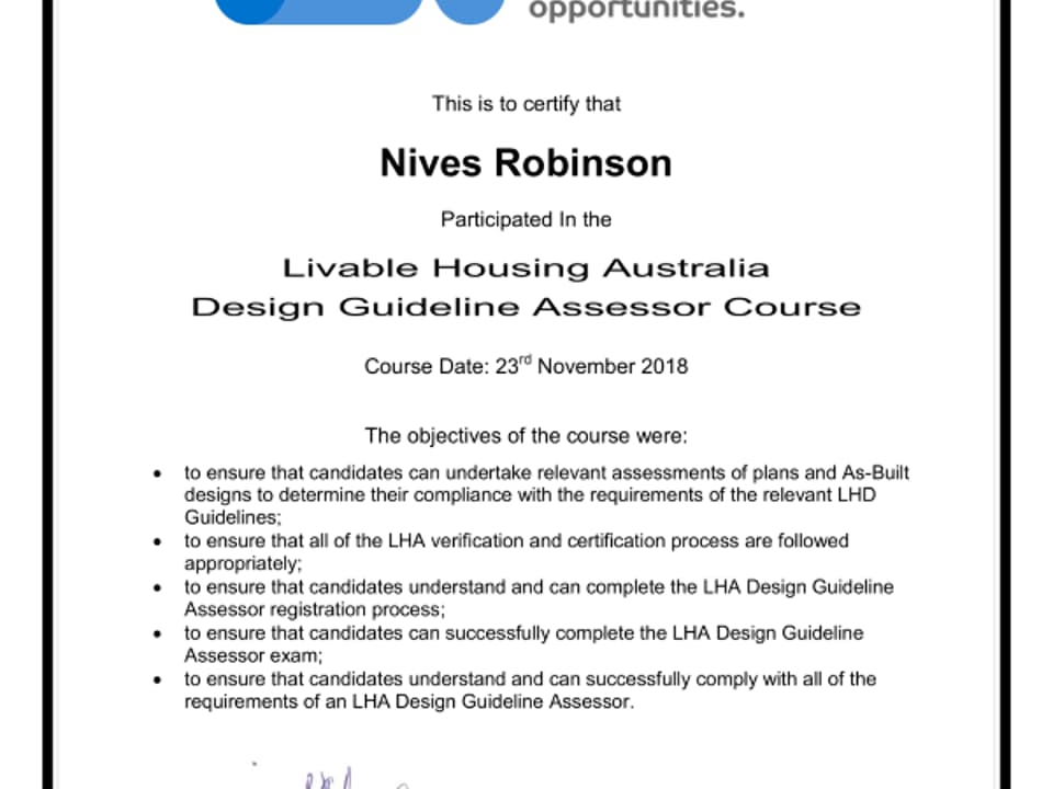 LHA Certificate B